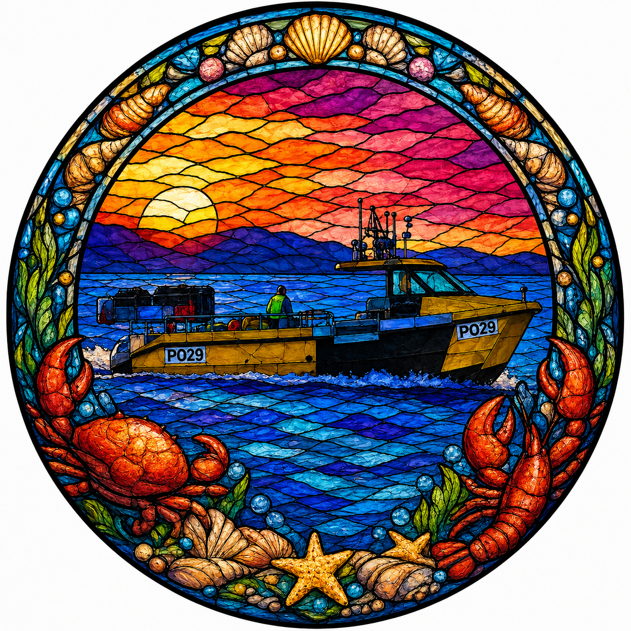 "SeaQuinn" Fishing Boat Sun Catcher
