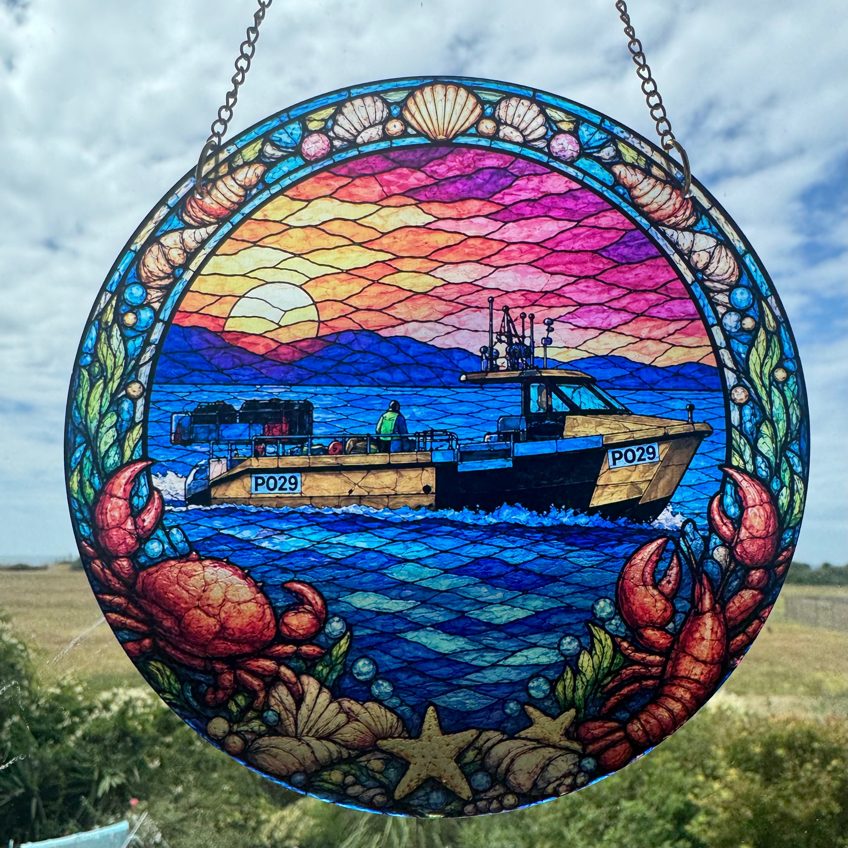 "SeaQuinn" Fishing Boat Sun Catcher