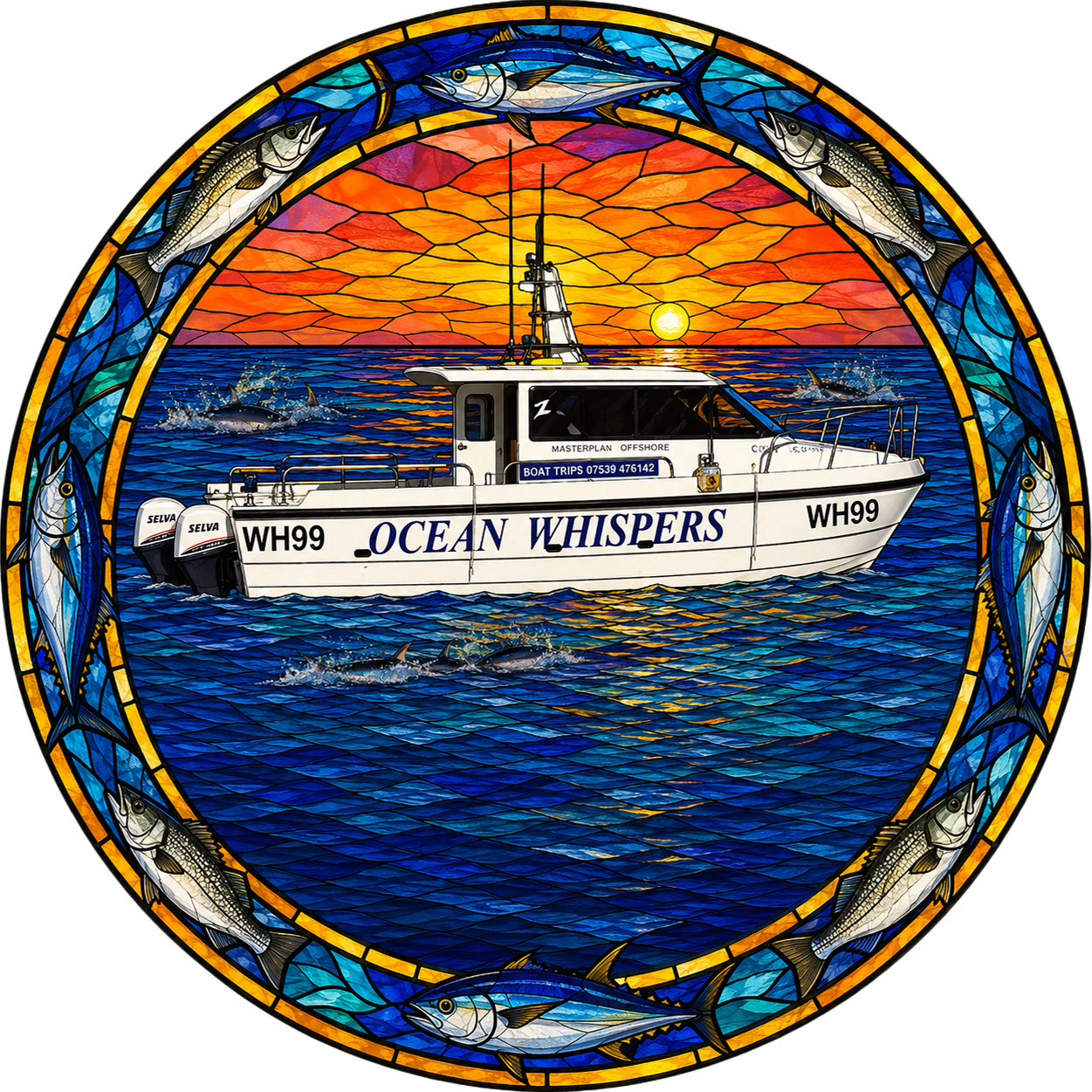 "Ocean Whispers" Fishing Boat Sun Catcher